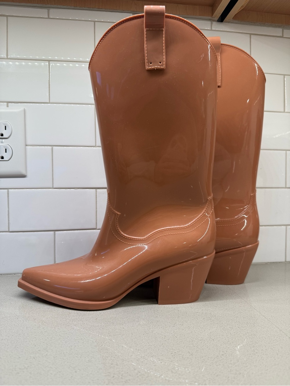 Like New! Jeffrey Campbell Thundrstrm Western Rain Boots -  Dagget Cowboy Rain - Picture 2 of 5